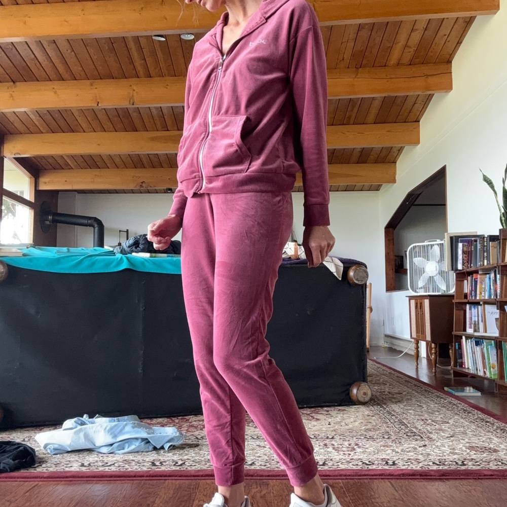 Small Bebe track sweat suit joggers sweatshirt set